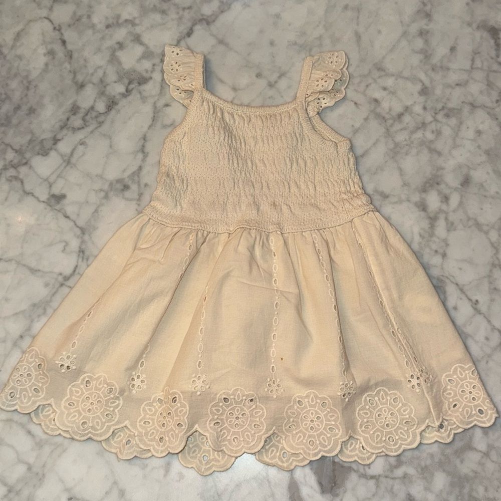 ZARA GIRLS NEUTRAL DRESS 1 1/2Y